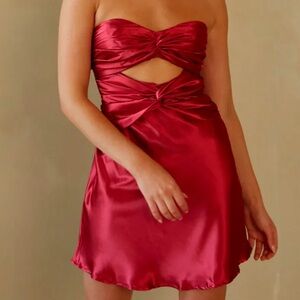 American Threads Elegant Red Strapless Dress size small